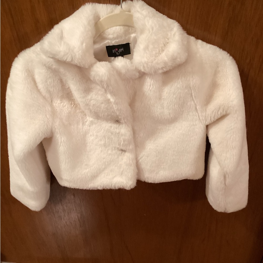 White Faux Fur Kids Jacket - Picture 2 of 10